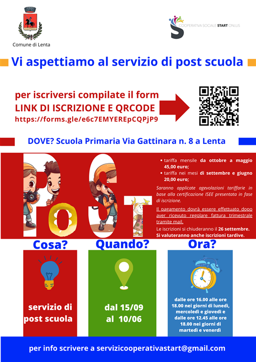 Servizio di POST-SCUOLA A.S. 2025/2026