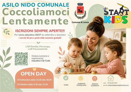 Asilo Nido comunale "Coccoliamoci Lentamente" ISCRIZIONI APERTE